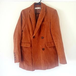 Vintage Style Bronze Corduroy Blazer